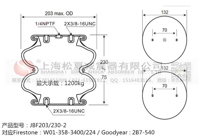 JBF203/230-2橡膠<a href='http://zj17tou.cn/' target='_blank'><u>空氣彈簧</u></a>
