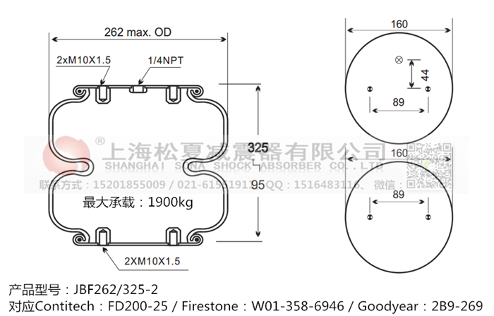 JBF262/325-2橡膠<a href='http://zj17tou.cn/' target='_blank'><u>空氣彈簧</u></a>